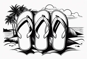 Keep it simple. A pair of Timberlakes next to a pair of flip flops on the Beach. tattoo idea