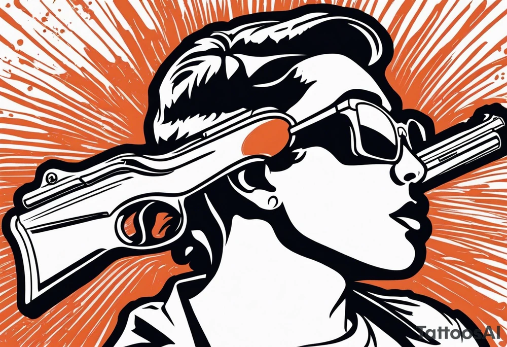 capricorn sunglasses shotgun tattoo idea