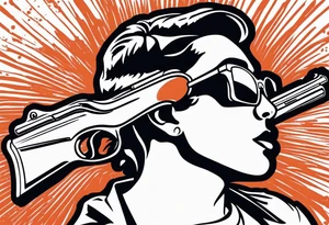 capricorn sunglasses shotgun tattoo idea