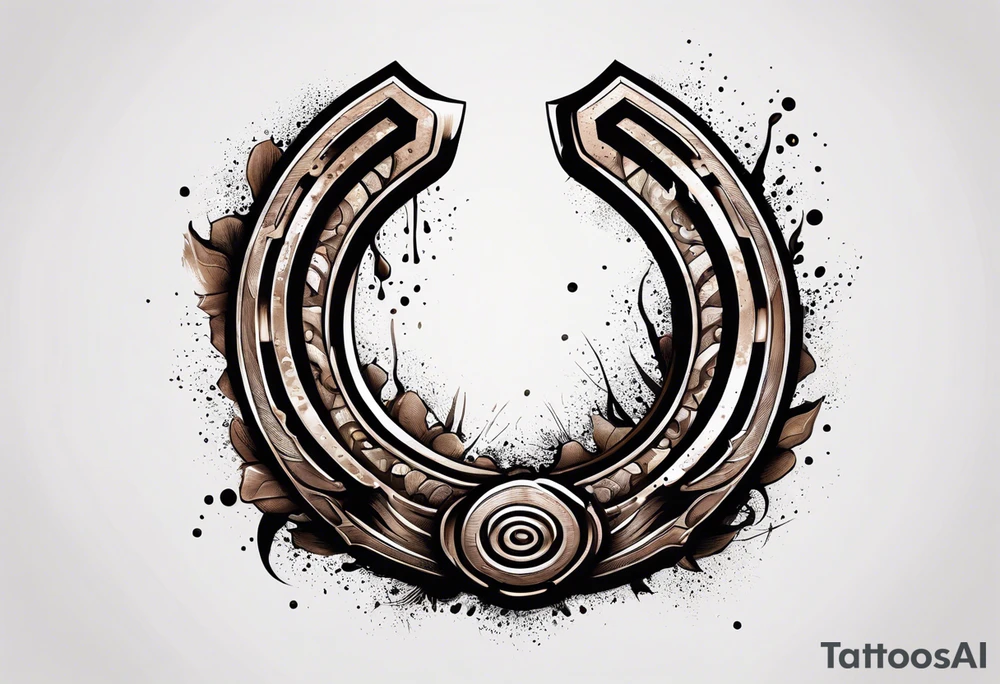 Horseshoe and mud tracks tattoo idea