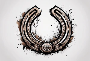 Horseshoe and mud tracks tattoo idea