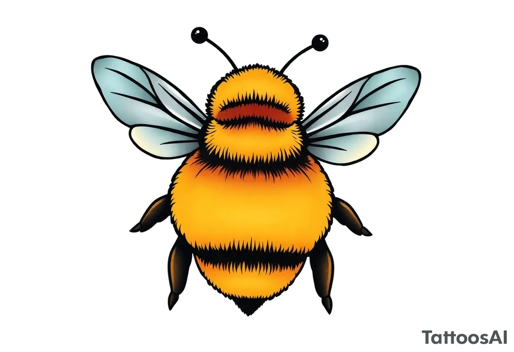 Cute bee from top angle tattoo idea