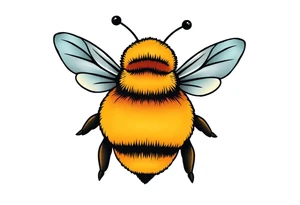 Cute bee from top angle tattoo idea