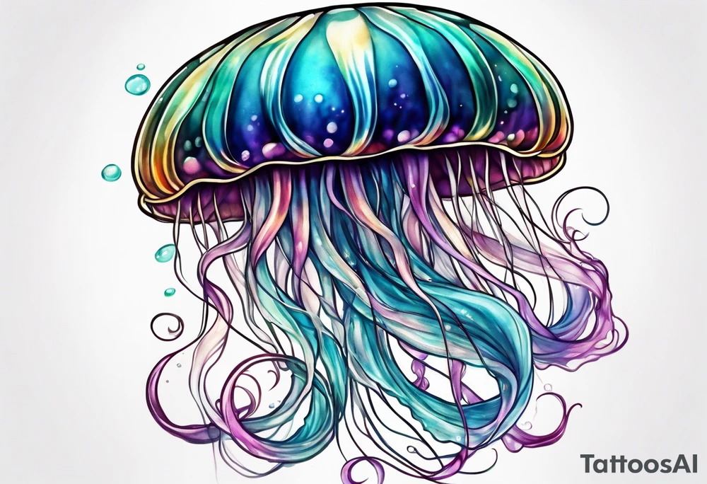jelly fish with minimum number of tentacles tattoo idea