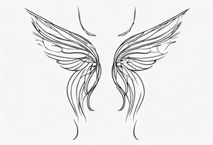 One line fairy wing tattoo idea
