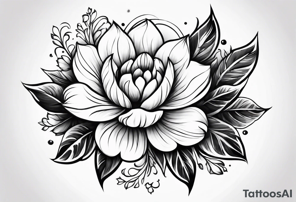 Flower paw print tattoo idea