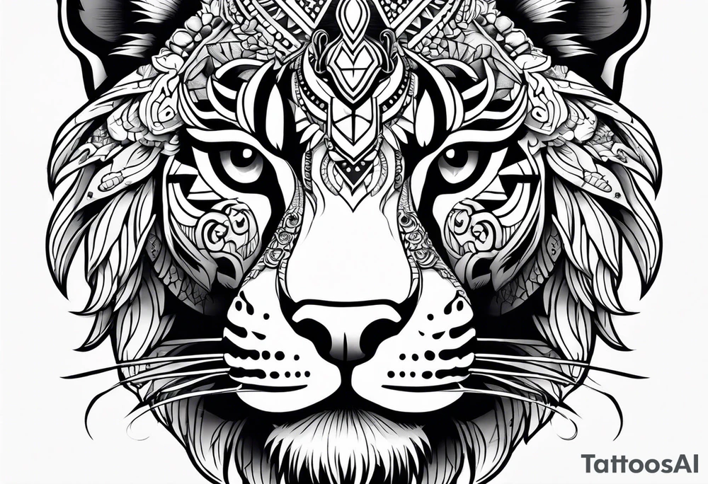 aztec jaguar sleeve tattoo idea