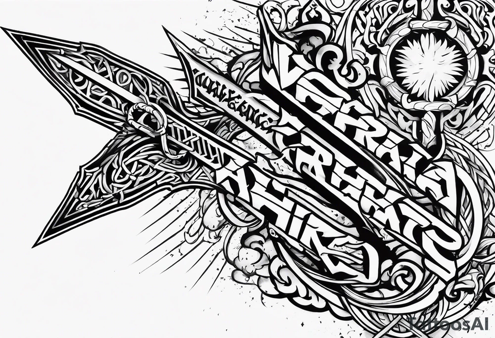 Valhalla sword fire chains tattoo idea