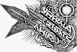 Valhalla sword  fire chains tattoo idea