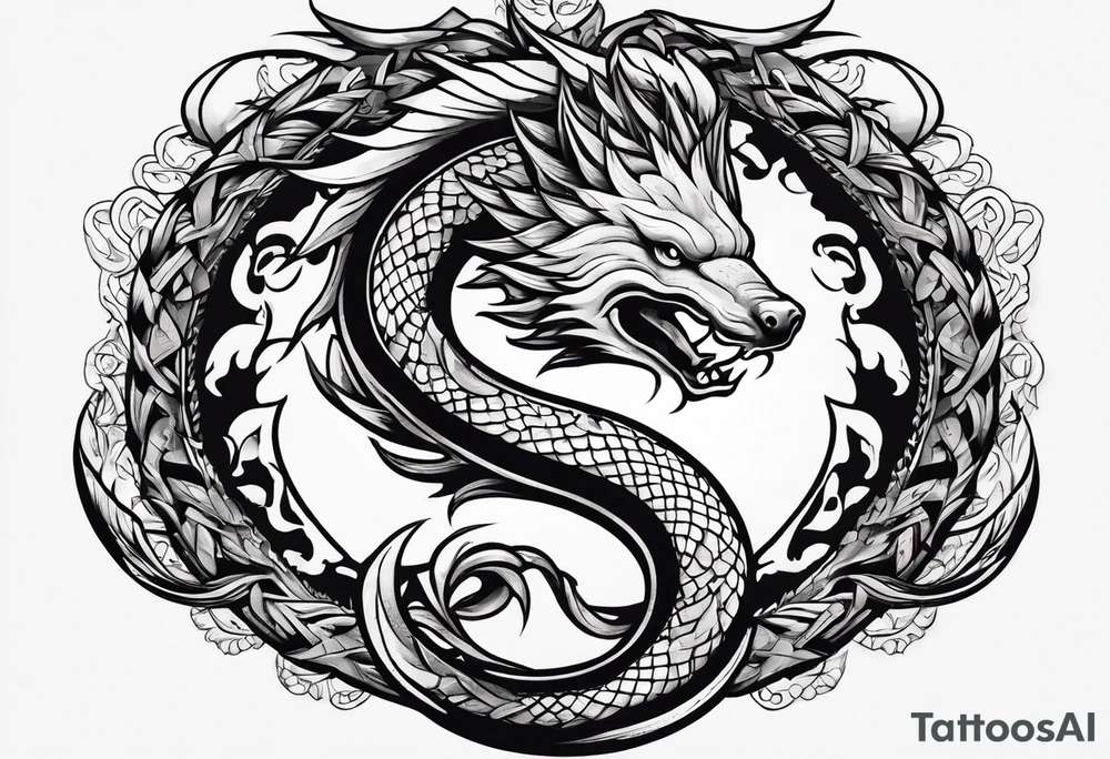 ouroboros with chopped off head tattoo idea