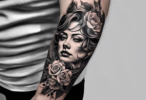 A tatto covering the arm from hand to shoulder based on Gustav Mahler's 5th symphony. tattoo idea