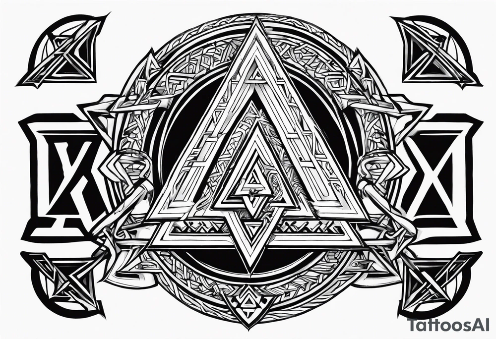 Valknut Valhalla sword shield tattoo idea