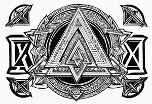 Valknut Valhalla sword shield tattoo idea