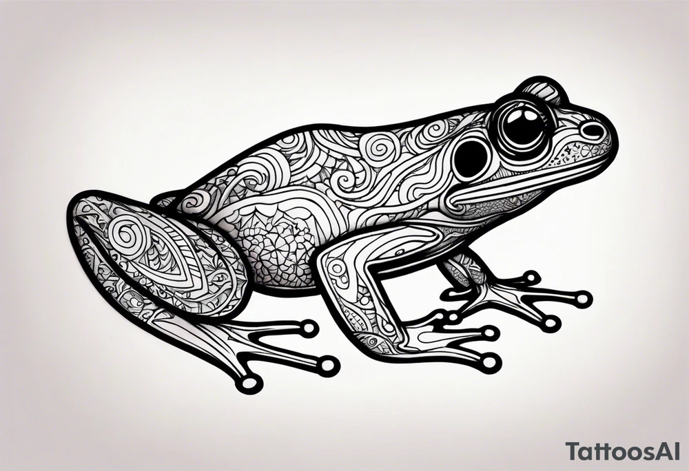 a psychedelic frog tattoo idea