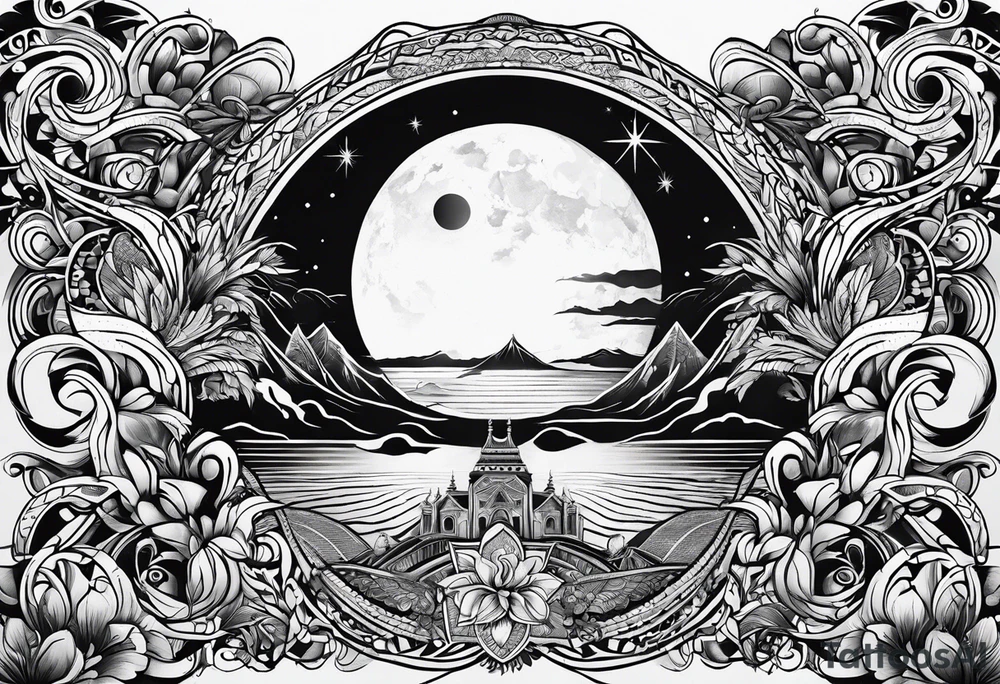 sacred moon tattoo idea