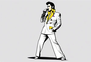 Elvis Full Body Pose simple Vegas tattoo idea