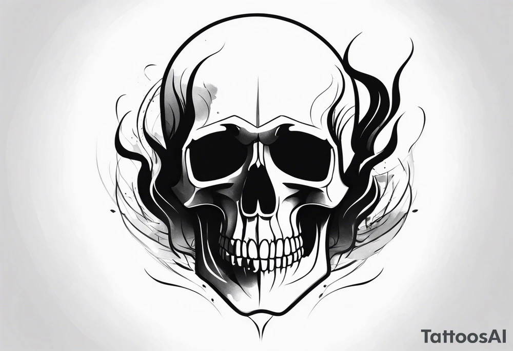skull with smoke on top tattoo idea
