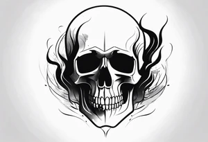 skull with smoke on top tattoo idea
