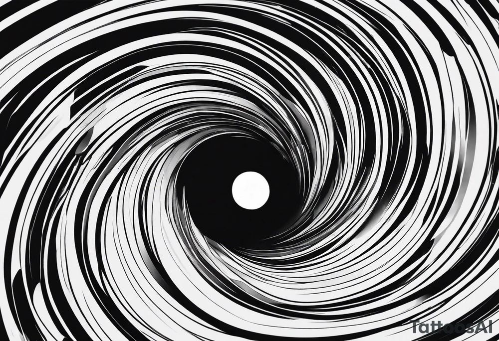 a spiraling black hole tattoo idea