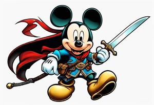 mickey mouse as assassins creed with blade tattoo idea