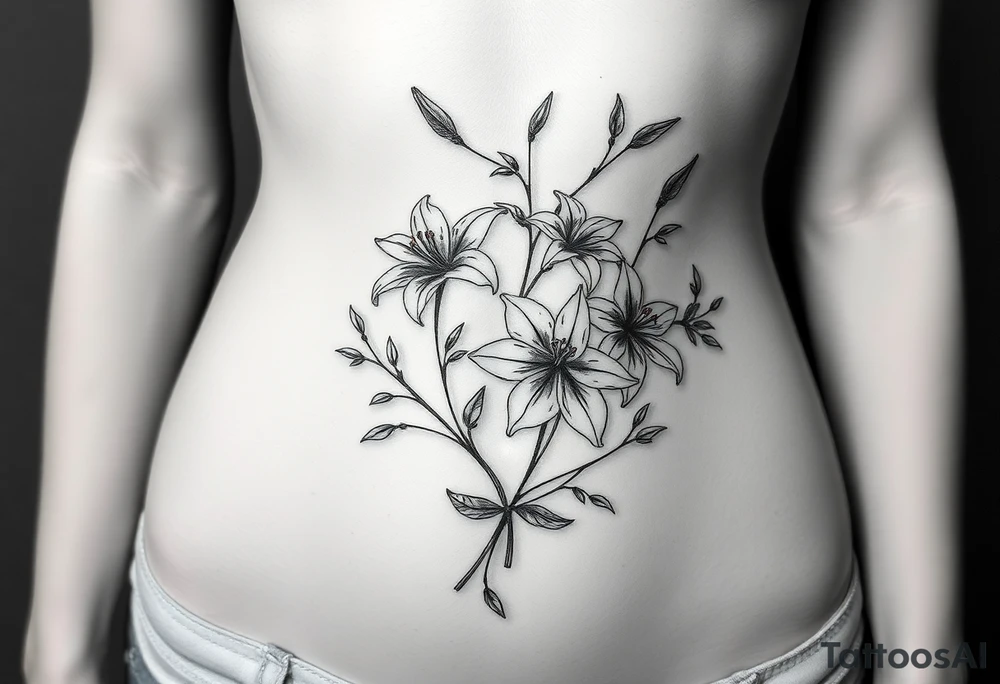 Lillies and vines tattoo idea