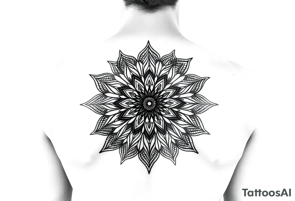 Mandala pattern back tattoo tattoo idea