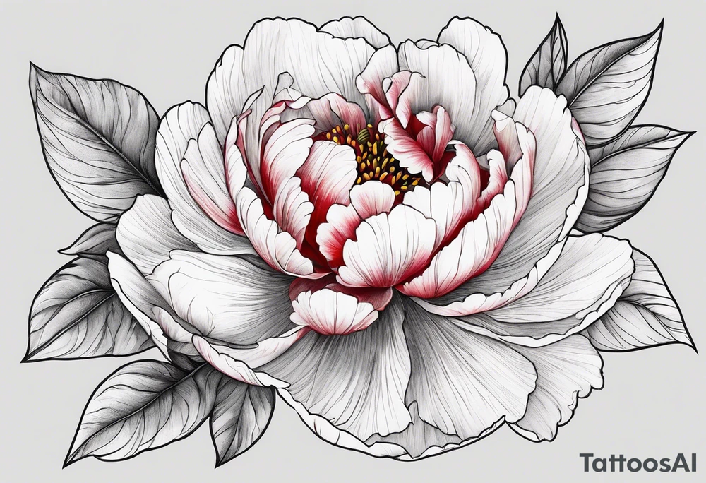 red peony tattoo idea