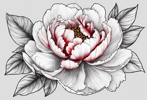 red peony tattoo idea