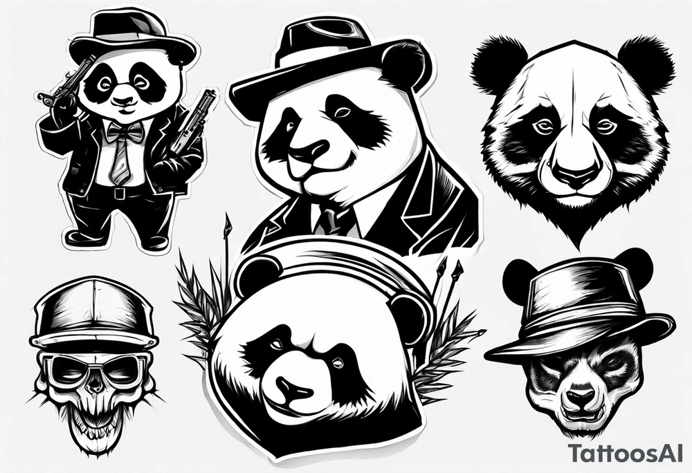 gangster panda tattoo idea