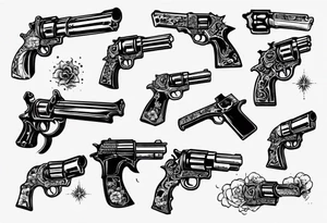 gun with blood tattoo idea