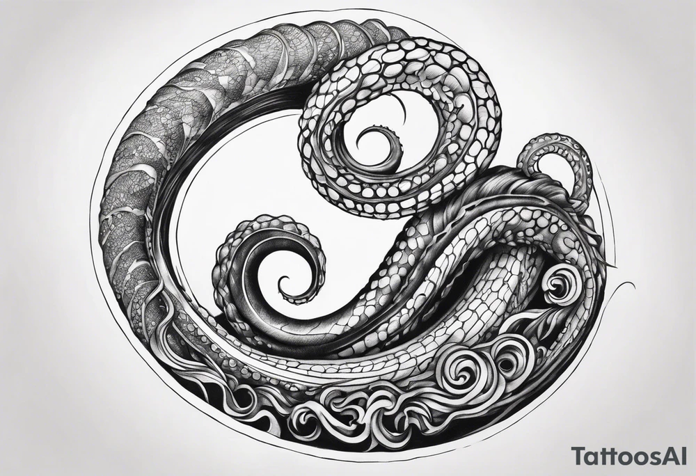 natural real outstretched tentacle tattoo idea
