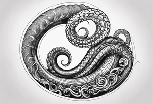 natural real outstretched tentacle tattoo idea