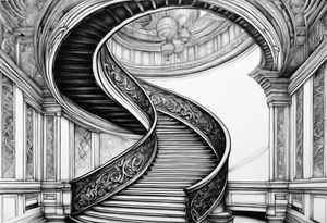 winding stairway to heaven tattoo idea