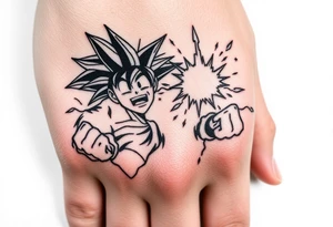 legendary dragonball z scene with energy aura and power effects tattoo idea