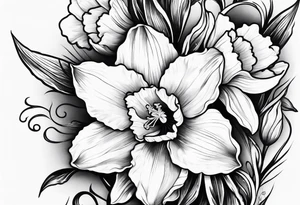 Daffodil birth flower chain tattoo idea