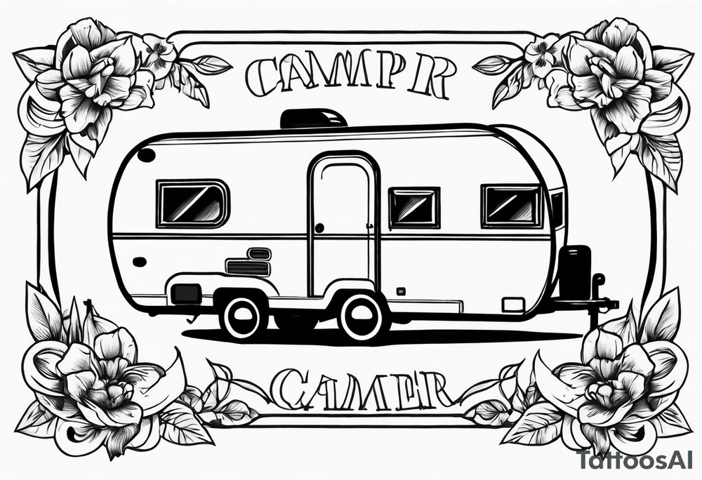 Small camper trailer tattoo idea