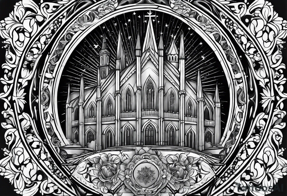 cathedral fire tattoo idea