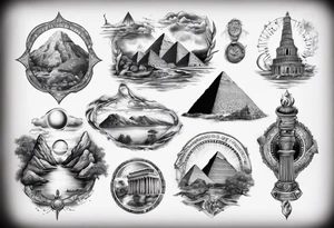 seven wonders of world all in one tattoo tattoo idea