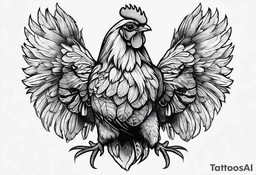 Chicken, bear, bug together as family tattoo idea