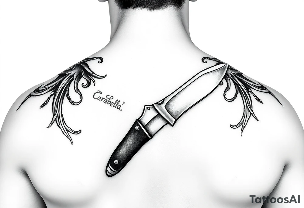 carabela con cuchillo tattoo idea