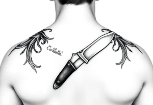 carabela con cuchillo tattoo idea