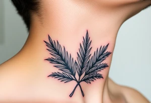 large woven palm leaves tattoo idea