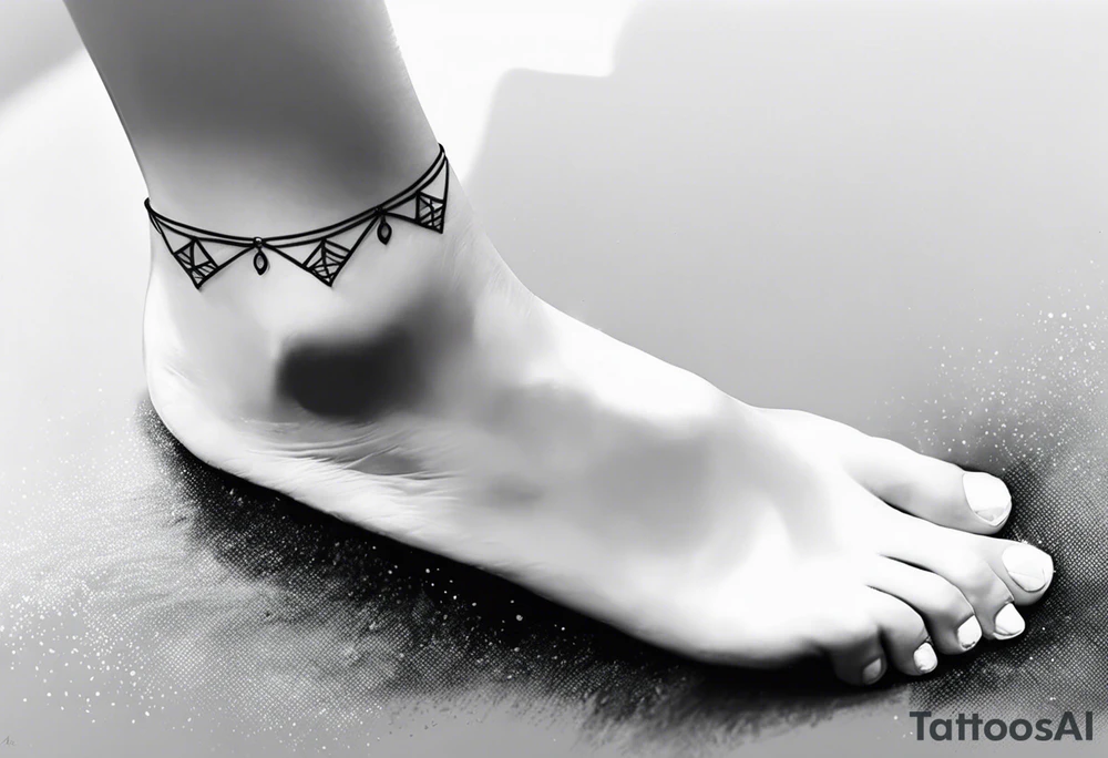 realistic feminine ankle bracelet tattoo tattoo idea
