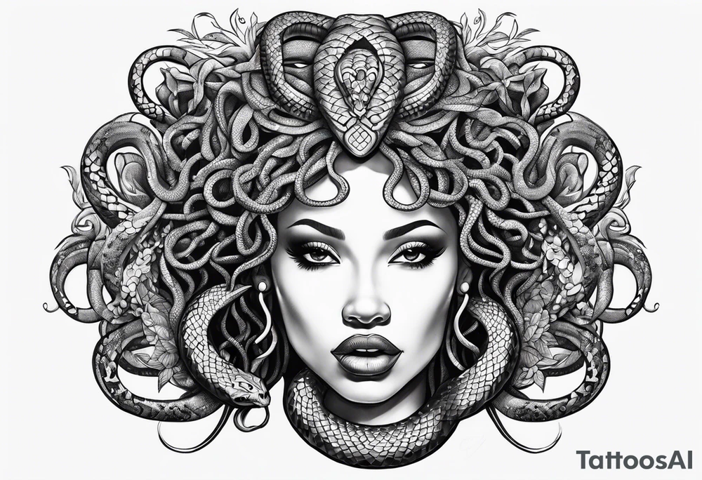 African medusa snakes tattoo idea