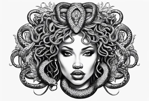 African medusa snakes tattoo idea