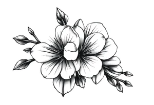 Cherry blossom with round petals tattoo idea