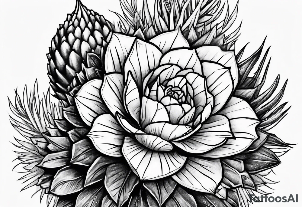 Lobo com cactos tattoo idea