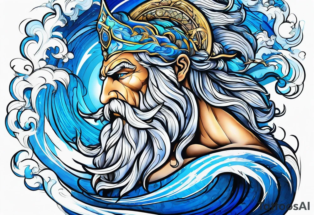 Zeus, blue lightning tattoo idea