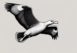 flying giant albatross symmetrical tattoo idea