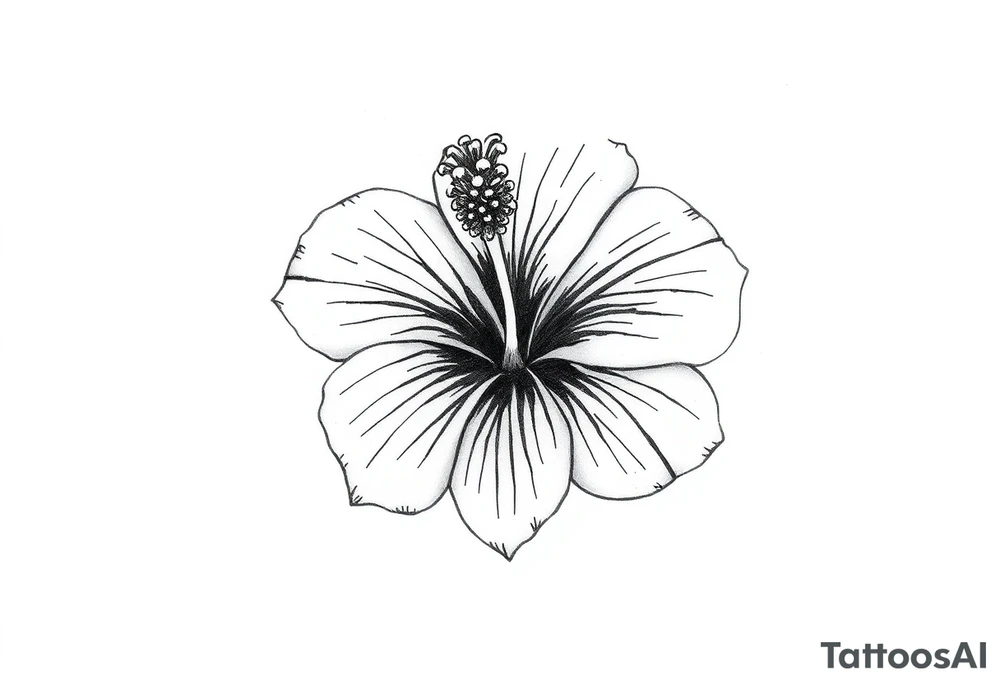 I want it to look more delicate. Needs to look like a fine line tattoo. I want it to be a hibiscus flower. tattoo idea